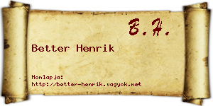 Better Henrik névjegykártya